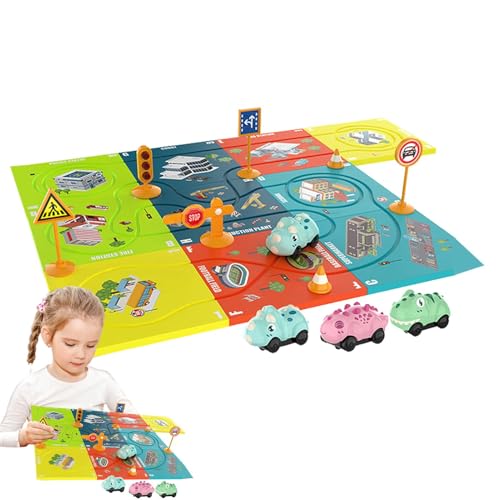 Puzzles Track Play Toy Vehicle,Puzzle Car Tracks with Vehicles - Lernspielzeug für kritisches Denken - Kreativer Zusammenbau von Elektroauto-Schienenspielzeug, lustiges Entwicklungsspielzeug für Kinde von Glugahrif