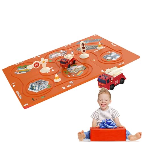 Rennwagen-Rennstrecken-Puzzle, Puzzle-Rennwagen-Spielset - Zusammenbau von Elektroauto-Schienenspielzeugen | Kreativer Zusammenbau von Elektroauto-Schienenspielzeug, lustiges Entwicklungsspielzeug für von Glugahrif