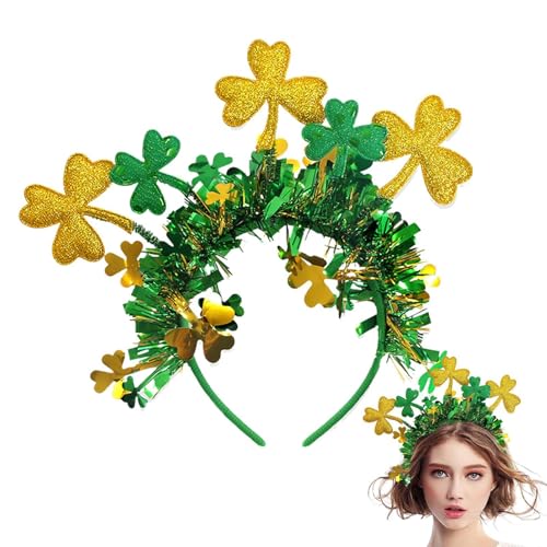 Shamrock Glugahrif Haarreif, St. Patricks Diadem, grünes Shamrock gestreiftes Stirnband - Irisches Karnevalskostümzubehör mit für Frauen und Mädchen von Glugahrif