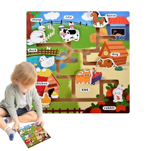 Sortierbrett aus, passendes Holzspiel, Puzzles Steckbrettspiel, Interaktives Feinmotorik-Brett, Brett-Holzpuzzlespielzeug für Kinder ab 3 Jahren von Glugahrif