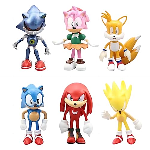 Glurak Hedgehog Figuren, 6 Stück Desktop-Ornamente, für Kinder Geburtstagskuchen Dekoration PVC Figuren Modell-GEN0 von Glurak