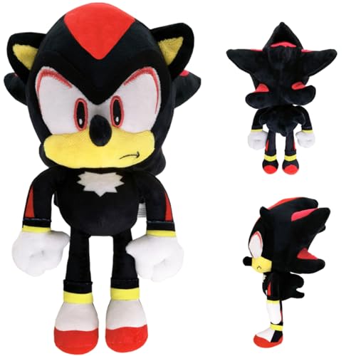 Glurak Hedgehog Plüschtiere 35cm Shadow Hedgehog Plüschtiere Kinder Geburtstagsgeschenke Schlafzimmer Dekoration Ornament-Schwarz von Glurak