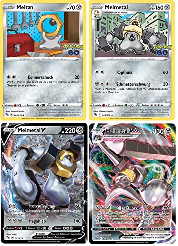 GLURAK Meltan & Melmetal Rare Holo & -V & -VMAX Set Schwert & Schild Pokemon GO 45-48/78 Sammelkarten Pokemon Einzelkarten von Glurak