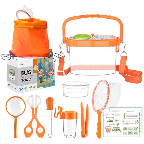 GmeDhc 11 Stück Forscherset Outdoor Spielzeug Set, mit Insektenfänger, Becherlupe, Mikroskop, Pinzette, Kordelzugbeutel Camping Naturerkundungen Geschenk für Junge und Mädchen ab 3 4 5 6 Jahre GmeDhc 11 Stück Forscherset Outdoor Spielzeug Set, mit Insektenfänger, Becherlupe, Mikroskop, Pinzette, Kordelzugbeutel Camping Naturerkundungen Geschenk für Junge und Mädchen ab 3 4 5 6 Jahre von GmeDhc