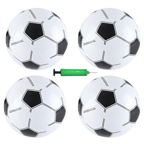 GmeDhc 30CM Mini Fußball Kinder Mit Pumpe, 4 Stück Fußball Kinder Outdoor, Kinderball Gummi Aufblasbar Indoor, Fußball Kinder, für Fussball Geschenke Jungen von GmeDhc