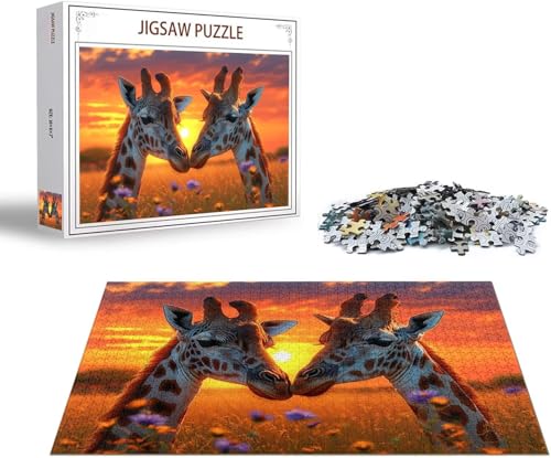 Puzzle 1500 Teile Blume Puzzle Giraffe Holzpuzzle Erwachsene, Groß Klassische Jigsaw, EIN Herausforderndes Rätsel, Puzzlespiele für Die Ganze Familie Jigsaw für Erwachsene und Kinder Ab 14 Jahrenx-33 von Gmeignl