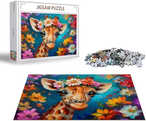 Puzzle 1500 Teile Giraffe Puzzle Tier Holzpuzzle Erwachsene, Groß Klassische Jigsaw, EIN Herausforderndes Rätsel, Puzzlespiele für Die Ganze Familie Jigsaw für Erwachsene und Kinder Ab 14 Jahrenx-30 von Gmeignl