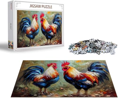 Puzzle 1500 Teile Hahn Puzzle Tier Holzpuzzle Erwachsene, DIY Groß Klassische Jigsaw, EIN Herausforderndes Rätsel, Puzzlespiele für Die Ganze Familie Jigsaw für Erwachsene und Kinder Ab 14 Jahrenx-60 von Gmeignl