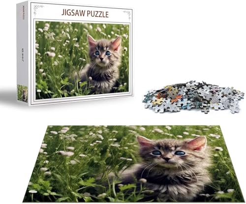 Puzzle 1500 Teile Katze Puzzle Blume Holzpuzzle Erwachsene, DIY Groß Klassische Jigsaw, Ein Herausforderndes Rätsel, Puzzlespiele für Die Ganze Familie Jigsaw für Erwachsene und Kinder Ab 14 Jahrenx-6 von Gmeignl