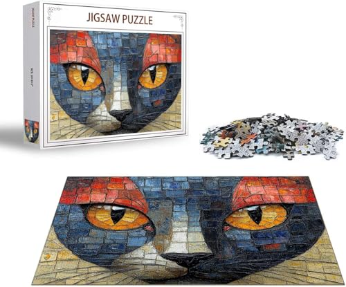 Puzzle 1500 Teile Katze Puzzle Tier Holzpuzzle Erwachsene DIY Groß Klassische Jigsaw, Ein Herausforderndes Rätsel, Puzzlespiele für Die Ganze Familie Jigsaw für Erwachsene und Kinder Ab 14 Jahrenx-191 von Gmeignl