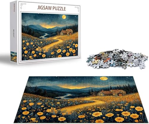 Puzzle 1500 Teile Landschaft Puzzle Mond Holzpuzzle ErwachseneGroß Klassische Jigsaw, Ein Herausforderndes Rätsel, Puzzlespiele für Die Ganze Familie Jigsaw für Erwachsene und Kinder Ab 14 Jahrenx-202 von Gmeignl