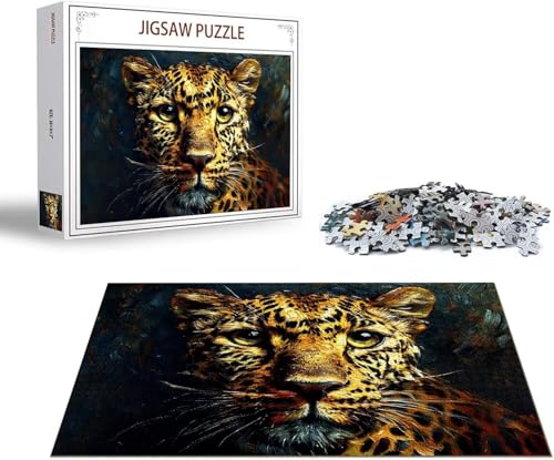 Puzzle 1500 Teile Leopard Puzzle Tier Holzpuzzle Erwachsene, Groß Klassische Jigsaw, EIN Herausforderndes Rätsel, Puzzlespiele für Die Ganze Familie Jigsaw für Erwachsene und Kinder Ab 14 Jahrenx-45 von Gmeignl