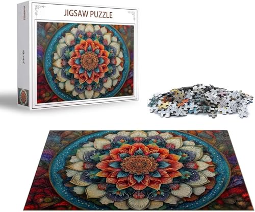 Puzzle 1500 Teile Mandala Puzzle Blume Holzpuzzle Erwachsene, Groß Klassische Jigsaw, EIN Herausforderndes Rätsel, Puzzlespiele für Die Ganze Familie Jigsaw für Erwachsene und Kinder Ab 14 Jahrenx-63 von Gmeignl