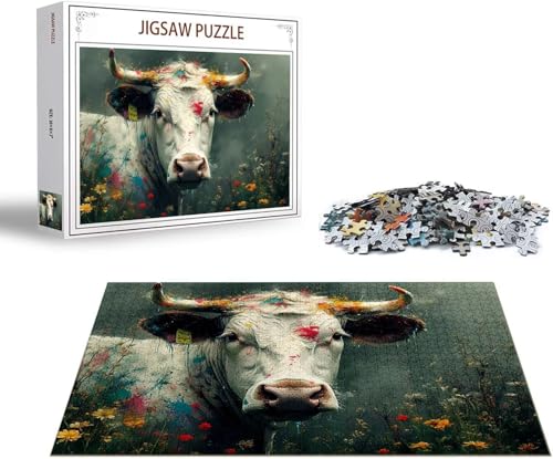 Puzzle 1500 Teile Ochse Puzzle Blume Holzpuzzle Erwachsene DIY Groß Klassische Jigsaw, Ein Herausforderndes Rätsel, Puzzlespiele für Die Ganze Familie Jigsaw für Erwachsene und Kinder Ab 14 Jahrenx-39 von Gmeignl