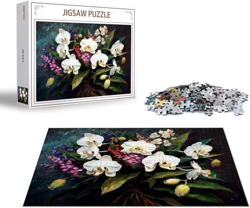 Puzzle 1500 Teile Orchidee Puzzle Blume Holzpuzzle Erwachsene, Groß Klassische Jigsaw, Ein Herausforderndes Rätsel, Puzzlespiele für Die Ganze Familie Jigsaw für Erwachsene und Kinder Ab 14 Jahrenx-40 von Gmeignl