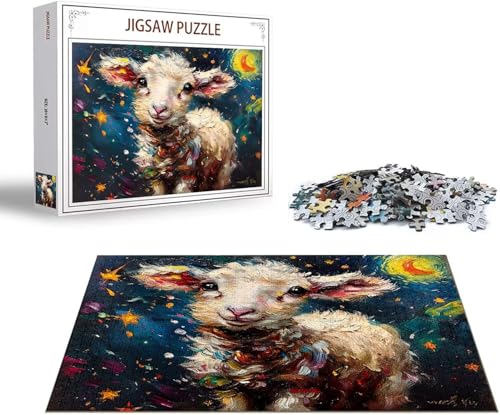 Puzzle 1500 Teile Schaf Puzzle Niedlich Holzpuzzle Erwachsene, Groß Klassische Jigsaw, Ein Herausforderndes Rätsel, Puzzlespiele für Die Ganze Familie Jigsaw für Erwachsene und Kinder Ab 14 Jahrenx-55 von Gmeignl