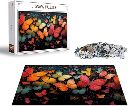 Puzzle 1500 Teile Schmetterling Puzzle Blume Holzpuzzle Erwachsene Klassische Jigsaw, EIN Herausforderndes Rätsel, Puzzlespiele für Die Ganze Familie Jigsaw für Erwachsene und Kinder Ab 14 Jahrenx-87 von Gmeignl