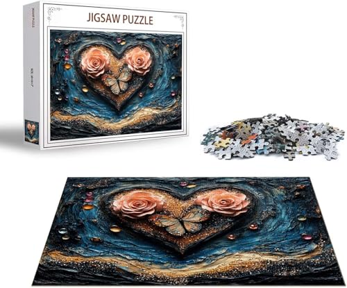 Puzzle 1500 Teile Schmetterling Puzzle Blume Holzpuzzle Erwachsene Klassische Jigsaw, Ein Herausforderndes Rätsel, Puzzlespiele für Die Ganze Familie Jigsaw für Erwachsene und Kinder Ab 14 Jahrenx-150 von Gmeignl