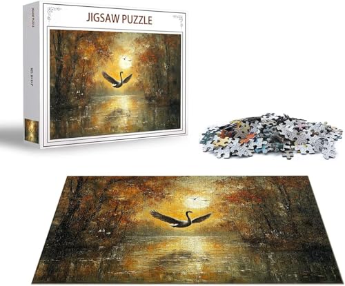 Puzzle 1500 Teile Schwan Puzzle Tier Holzpuzzle Erwachsene, Groß Klassische Jigsaw, EIN Herausforderndes Rätsel, Puzzlespiele für Die Ganze Familie Jigsaw für Erwachsene und Kinder Ab 14 Jahrenx-240 von Gmeignl