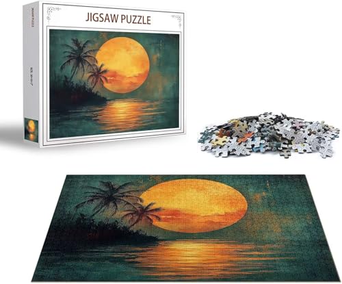 Puzzle 1500 Teile Sonnenuntergang Puzzle Strand Holzpuzzle Erwachsene, DIY Groß Klassische Jigsaw, EIN Herausforderndes Rätsel, Puzzlespiele für Die Ganze Familie Jigsaw für Kinder Ab 14 Jahrenx-236 von Gmeignl