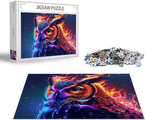 Puzzle 1500 Teile Tier Puzzle Eule Holzpuzzle Erwachsene, DIY Groß Klassische Jigsaw, EIN Herausforderndes Rätsel, Puzzlespiele für Die Ganze Familie Jigsaw für Erwachsene und Kinder Ab 14 Jahrenx-52 von Gmeignl