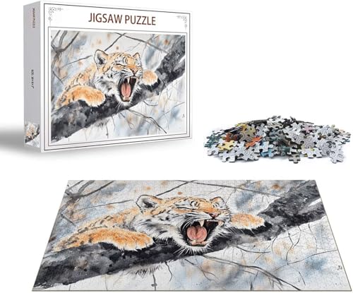 Puzzle 1500 Teile Tier Puzzle Tiger Holzpuzzle Erwachsene, DIY Groß Klassische Jigsaw, Ein Herausforderndes Rätsel, Puzzlespiele für Die Ganze Familie Jigsaw für Erwachsene und Kinder Ab 14 Jahrenx-99 von Gmeignl