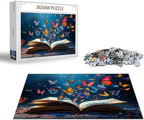 Puzzle 3000 Teile Buch Puzzle Schmetterling Holzpuzzle Erwachsene Klassische Jigsaw, EIN Herausforderndes Rätsel, Puzzlespiele für Die Ganze Familie Jigsaw für Erwachsene und Kinder Ab 14 Jahrenx-32 von Gmeignl