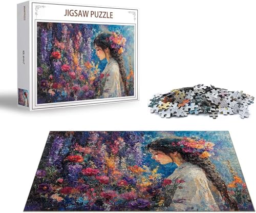 Puzzle Blume Puzzle 1000 Teile Frau Holzpuzzle Erwachsene, Premium Quality Klassische Wooden Lernspiel, DIY Klassische Spaß Jigsaw Erwachsene, Challenging Game Jigsaws für Wohnkultur Geschenk x-206 von Gmeignl