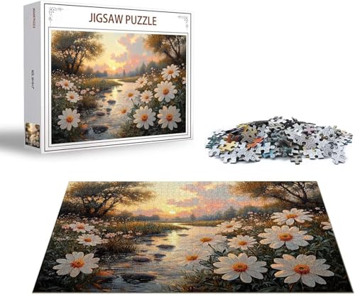 Puzzle Blume Puzzle 1000 Teile Terrasse Holzpuzzle Erwachsene, Premium Quality Klassische Wooden Lernspiel, Klassische Spaß Jigsaw Erwachsene, Challenging Game Jigsaws für Wohnkultur Geschenk x-228 von Gmeignl