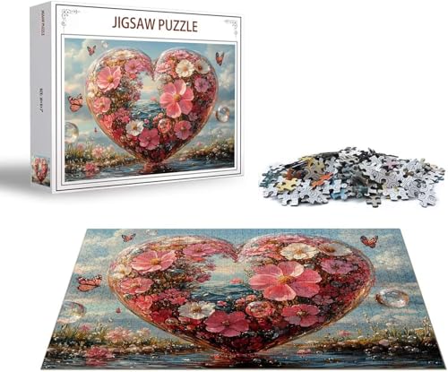 Puzzle Blume Puzzle 2000 Teile Pfirsichblüte Holzpuzzle Erwachsene, Premium Quality Klassische Wooden Lernspiel DIY Klassische Spaß Jigsaw Erwachsene, Challenging Jigsaws für Wohnkultur Geschenk x-157 von Gmeignl