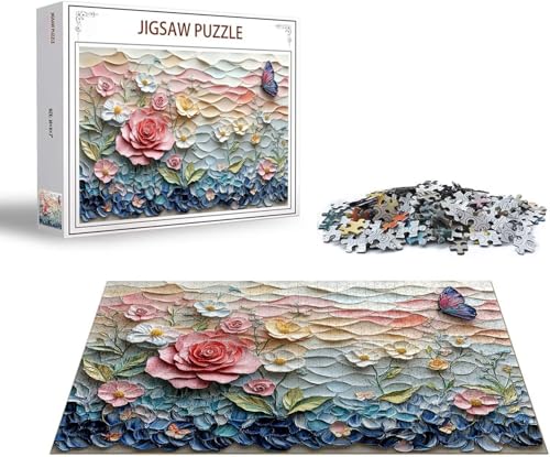 Puzzle Blume Puzzle 6000 Teile Schmetterling Holzpuzzle Erwachsene, Premium Quality Klassische Wooden Lernspiel DIY Klassische Spaß Jigsaw Erwachsene, Challenging Jigsaws für Wohnkultur Geschenk x-149 von Gmeignl