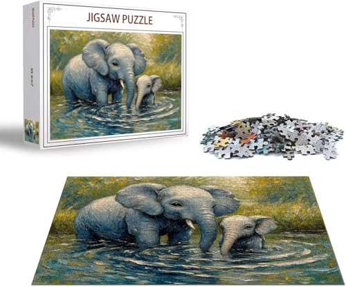 Puzzle Elefant Puzzle 6000 Teile Tier Holzpuzzle Erwachsene, Premium Quality Klassische Wooden Lernspiel, DIY Klassische Spaß Jigsaw Erwachsene, Challenging Game Jigsaws für Wohnkultur Geschenk x-14 von Gmeignl