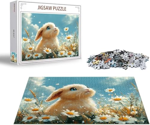 Puzzle Kaninchen Puzzle 6000 Teile Blume Holzpuzzle Erwachsene, Premium Quality Klassische Wooden Lernspiel, Klassische Spaß Jigsaw Erwachsene, Challenging Game Jigsaws für Wohnkultur Geschenk x-342 von Gmeignl