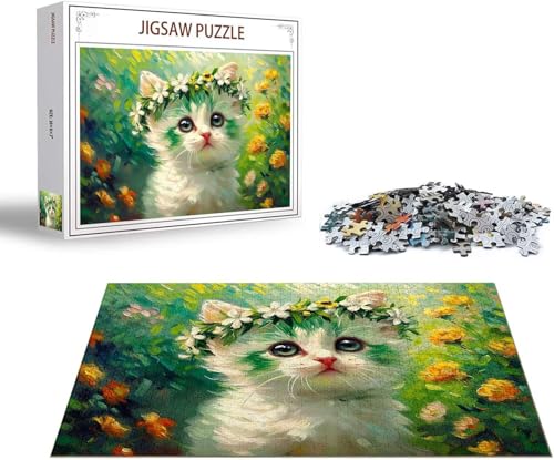 Puzzle Katze Puzzle 6000 Teile Blume Holzpuzzle Erwachsene, Premium Quality Klassische Wooden Lernspiel, DIY Klassische Spaß Jigsaw Erwachsene, Challenging Game Jigsaws für Wohnkultur Geschenk x-54 von Gmeignl