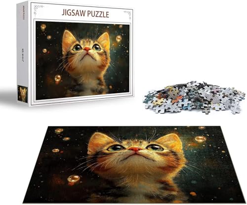 Puzzle Katze Puzzle 6000 Teile Tier Holzpuzzle Erwachsene, Premium Quality Klassische Wooden Lernspiel, DIY Klassische Spaß Jigsaw Erwachsene, Challenging Game Jigsaws für Wohnkultur Geschenk x-319 von Gmeignl