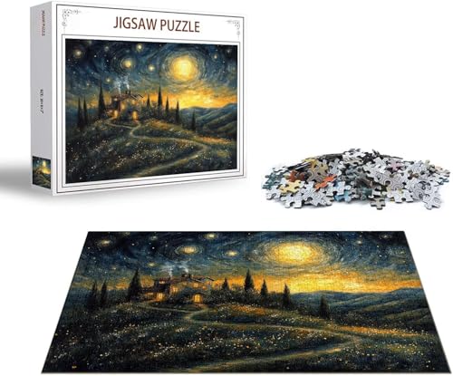 Puzzle Kleine Stadt Puzzle 6000 Teile Landschaft Holzpuzzle Erwachsene, Premium Quality Klassische Wooden Lernspiel, DIY Spaß Jigsaw Erwachsene, Challenging Game Jigsaws für Wohnkultur Geschenk x-489 von Gmeignl