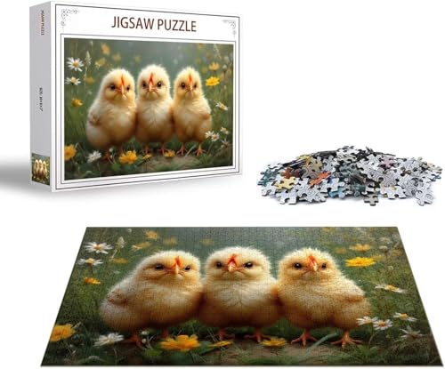 Puzzle Küken Puzzle 1000 Teile Tier Holzpuzzle Erwachsene, Premium Quality Klassische Wooden Lernspiel, DIY Klassische Spaß Jigsaw Erwachsene, Challenging Game Jigsaws für Wohnkultur Geschenk x-36 von Gmeignl