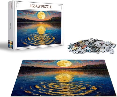 Puzzle Mond Puzzle 4000 Teile See Holzpuzzle Erwachsene, Premium Quality Klassische Wooden Lernspiel, DIY Klassische Spaß Jigsaw Erwachsene, Challenging Game Jigsaws für Wohnkultur Geschenk x-43 von Gmeignl