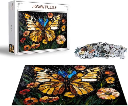 Puzzle Schmetterling Puzzle 1000 Teile Blume Holzpuzzle Erwachsene, Premium Quality Klassische Wooden Lernspiel, DIY Klassische Spaß Jigsaw Erwachsene, Challenging Jigsaws für Wohnkultur Geschenk x-31 von Gmeignl