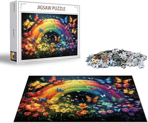 Puzzle Schmetterling Puzzle 1000 Teile Blume Holzpuzzle Erwachsene, Premium Quality Klassische Wooden Lernspiel DIY Klassische Spaß Jigsaw Erwachsene, Challenging Jigsaws für Wohnkultur Geschenk x-119 von Gmeignl