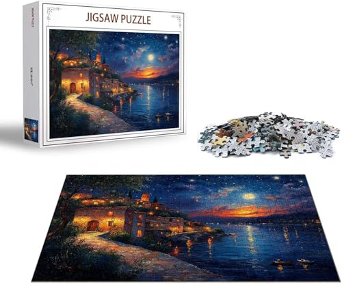 Puzzle Stadt Puzzle 1000 Teile Kabine Holzpuzzle Erwachsene, Premium Quality Klassische Wooden Lernspiel, DIY Klassische Spaß Jigsaw Erwachsene, Challenging Game Jigsaws für Wohnkultur Geschenk x-593 von Gmeignl