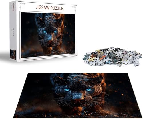 Puzzle Tier Puzzle 1000 Teile Leopard Holzpuzzle Erwachsene, Premium Quality Klassische Wooden Lernspiel, DIY Klassische Spaß Jigsaw Erwachsene, Challenging Game Jigsaws für Wohnkultur Geschenk x-75 von Gmeignl