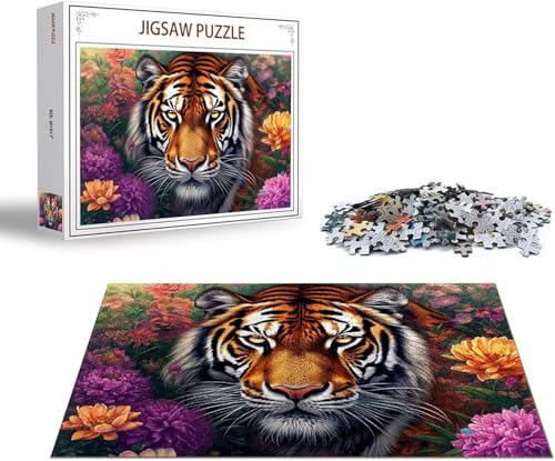 Puzzle Tier Puzzle 1000 Teile Tiger Holzpuzzle Erwachsene, Premium Quality Klassische Wooden Lernspiel, DIY Klassische Spaß Jigsaw Erwachsene, Challenging Game Jigsaws für Wohnkultur Geschenk x-44 von Gmeignl