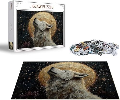 Puzzle Traum Puzzle 2000 Teile Wolf Holzpuzzle Erwachsene, Premium Quality Klassische Wooden Lernspiel, DIY Klassische Spaß Jigsaw Erwachsene, Challenging Game Jigsaws für Wohnkultur Geschenk x-669 von Gmeignl