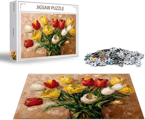 Puzzle Tulpe Puzzle 1000 Teile Blume Holzpuzzle Erwachsene, Premium Quality Klassische Wooden Lernspiel, DIY Klassische Spaß Jigsaw Erwachsene, Challenging Game Jigsaws für Wohnkultur Geschenk x-7 von Gmeignl