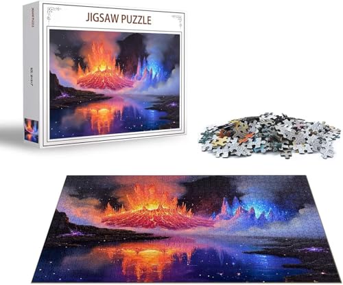 Puzzle Vulkan Puzzle 2000 Teile Natur Holzpuzzle Erwachsene, Premium Quality Klassische Wooden Lernspiel, DIY Klassische Spaß Jigsaw Erwachsene, Challenging Game Jigsaws für Wohnkultur Geschenk x-66 von Gmeignl