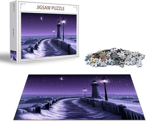 Puzzle Winter Puzzle 1000 Teile Landschaft Holzpuzzle Erwachsene, Premium Quality Klassische Wooden Lernspiel, Klassische Spaß Jigsaw Erwachsene, Challenging Game Jigsaws für Wohnkultur Geschenk x-85 von Gmeignl