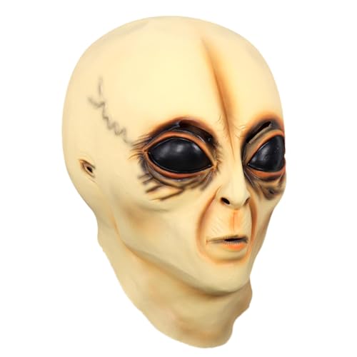 Gmokluytw Alien Kopf Zubehör, Alien Cosplay Kostüm, Realistische Halloween-Gesichtsbedeckung, tragbares Scherzzubehör, vielseitige Kostüme für Urlaubsparty, Karneval, Cosplay von Gmokluytw