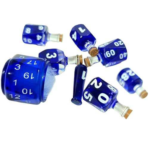 Potion Dice – 7 Silikon-Würfel-Set für Kunstbegeisterte – Tischdekoration, Rollenspiel-Würfel-Set mit Harz-Konstruktion, polyedrische Würfel-Sets für DND-RPG-Dungeon und Drachen von Gmokluytw