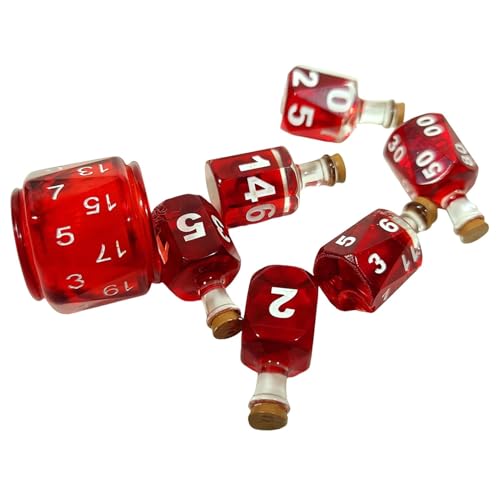 Potion Dice – 7-teiliges Silikon-Würfel-Set für Kunstbegeisterte, Tischdekoration, Rollenspiel-Würfel-Set mit Harz-Konstruktion, polyedrische Würfel-Sets für DND-RPG-Dungeon und Drachen von Gmokluytw